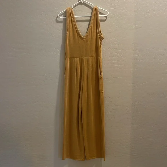 NWT Free People Beach Cover Up Jumpsuit with Matching Jacket, back v and front v